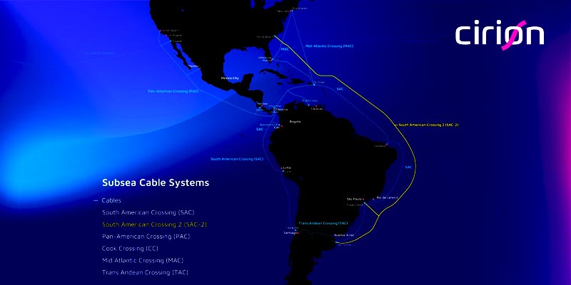 Cirion Technologies anuncia nueva ruta de cable submarino, SAC-2